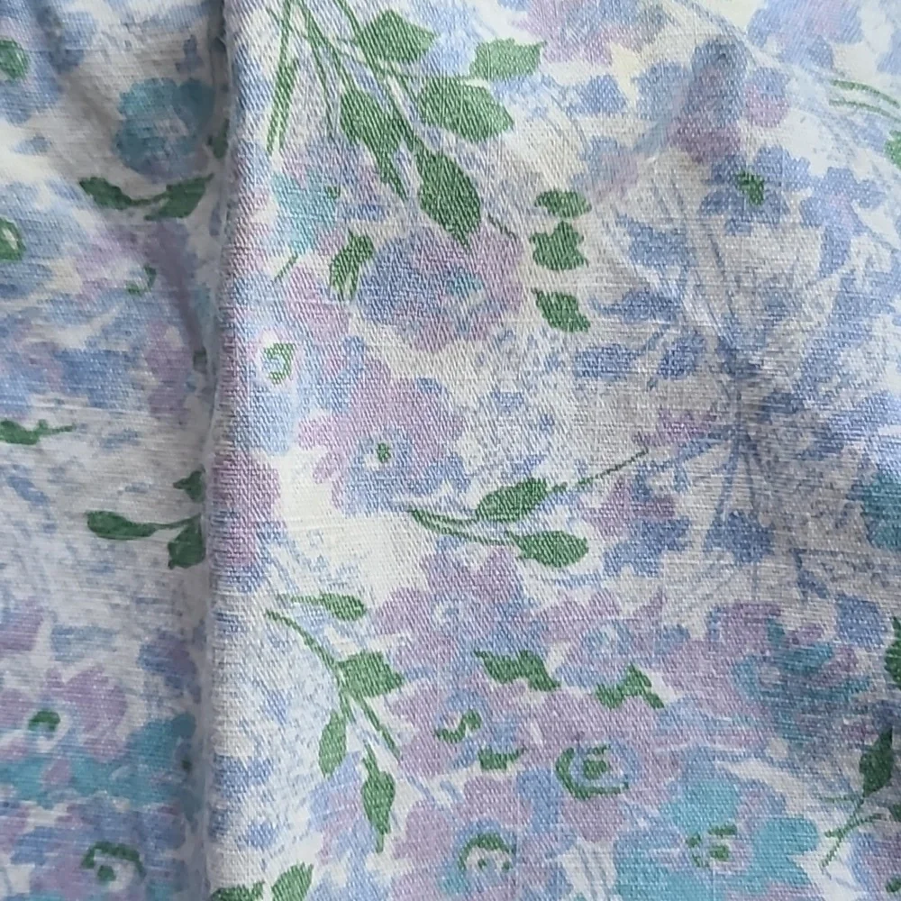 Vintage Handmade Blue Floral Pocket Waist Apron - Picture 3 of 3